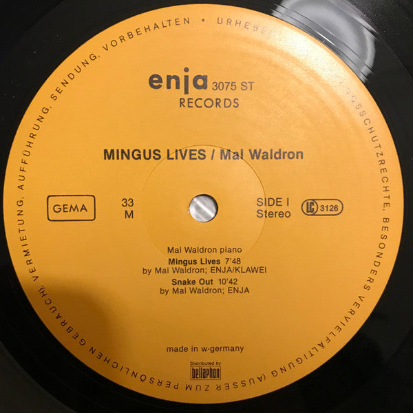 Mal Waldron ~ Mingus Lives (Vinyl) - Djungel & Jazz