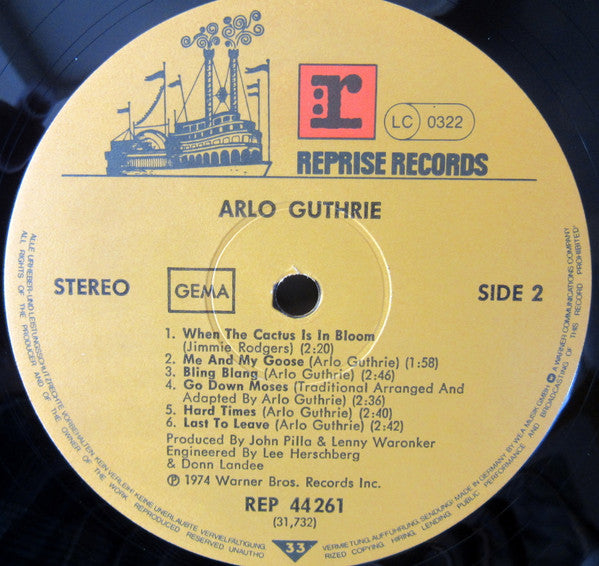 Arlo Guthrie : Arlo Guthrie (LP, Album, RE)