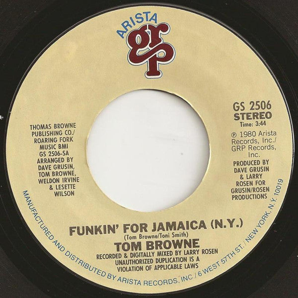 Tom Browne ~ Funkin' For Jamaica (Vinyl) - Djungel & Jazz