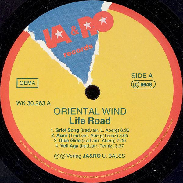Oriental Wind ~ Life Road (Vinyl) - Djungel & Jazz