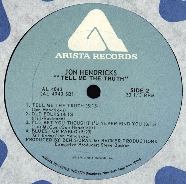 Jon Hendricks ~ Tell Me The Truth (Vinyl) - Djungel & Jazz