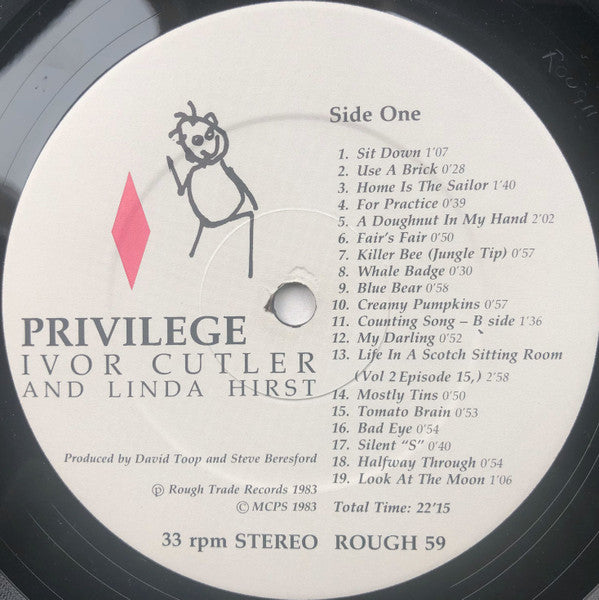 Ivor Cutler And Linda Hirst ~ Privilege (Vinyl) - Djungel & Jazz