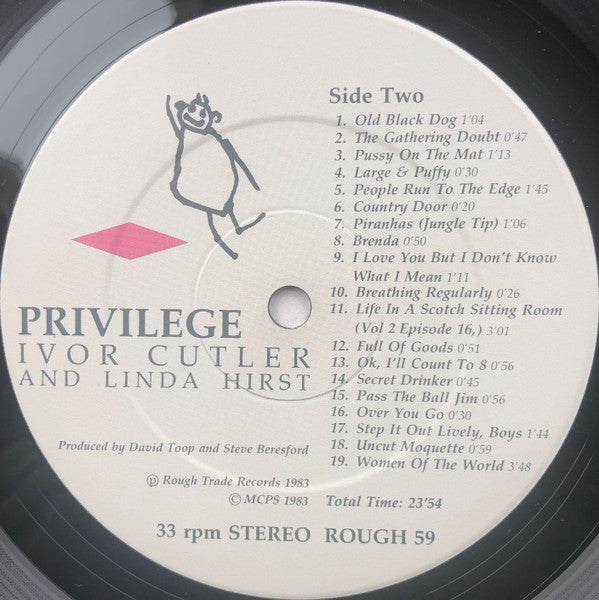Ivor Cutler And Linda Hirst ~ Privilege (Vinyl) - Djungel & Jazz