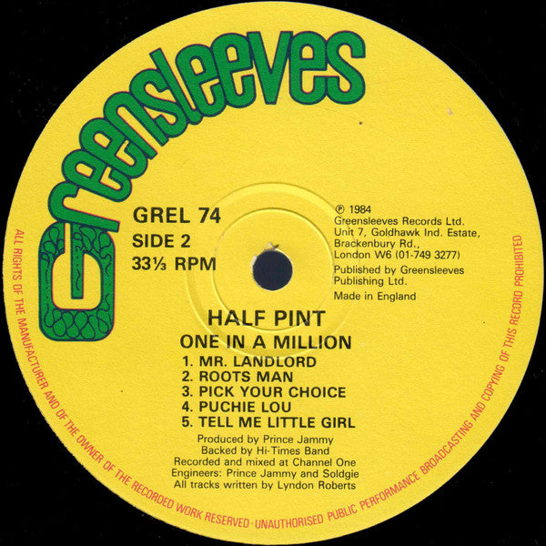 Half Pint (3) : One In A Million (LP, Album)