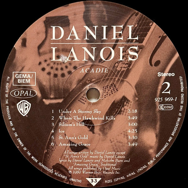Daniel Lanois ~ Acadie (Vinyl) - Djungel & Jazz