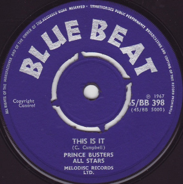 The Protegue And Prince Buster's All Stars / Prince Buster's All Stars : Foul Dance / This Is It (7", Single)