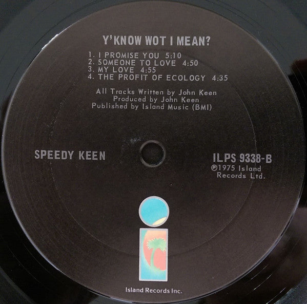 Speedy Keen* : Y'Know Wot I Mean? (LP, Album)