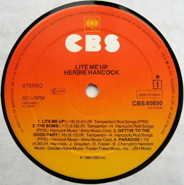 Herbie Hancock : Lite Me Up (LP, Album)
