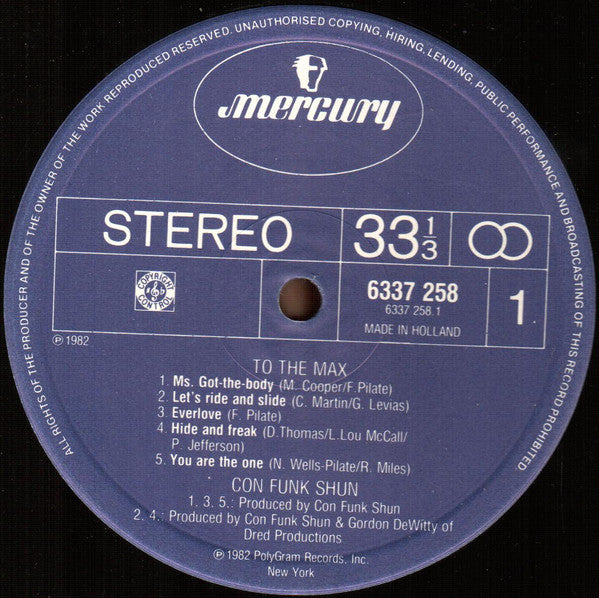 Con Funk Shun : To The Max (LP, Album)
