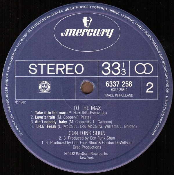 Con Funk Shun : To The Max (LP, Album)