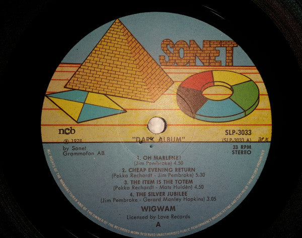 Wigwam  ~ Dark Album (Vinyl) - Djungel & Jazz