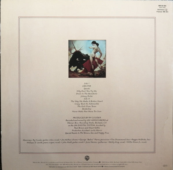 Ry Cooder ~ Borderline (Vinyl) - Djungel & Jazz