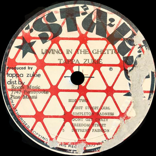 Tapper Zukie : Living In The Ghetto (LP, Album, Pin)