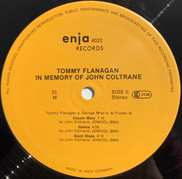 Tommy Flanagan ~ Giant Steps (In Memory Of John Coltrane) (Vinyl) - Djungel & Jazz