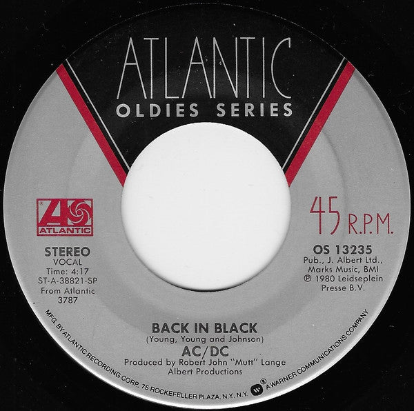 AC/DC : You Shook Me All Night Long / Back In Black (7", Single, RE, Sil)