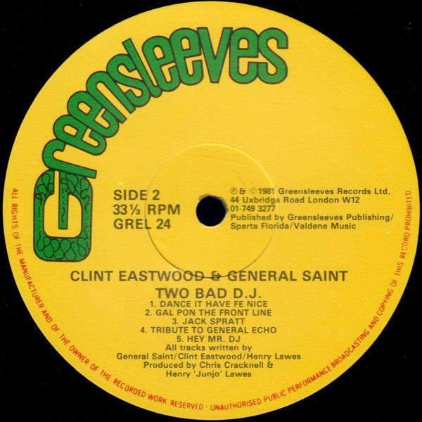 Clint Eastwood And General Saint ~ Two Bad D.J. (Vinyl) - Djungel & Jazz