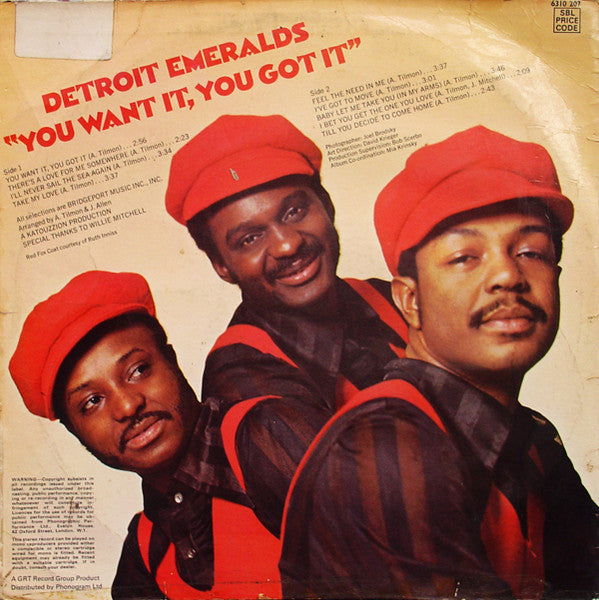 Detroit Emeralds : You Want It, You Got It (LP, Album)