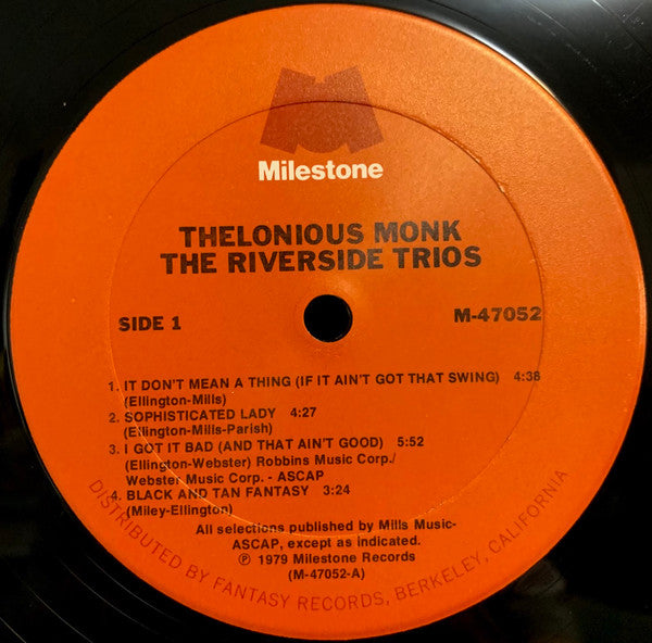 Thelonious Monk ~ The Riverside Trios (Vinyl) - Djungel & Jazz