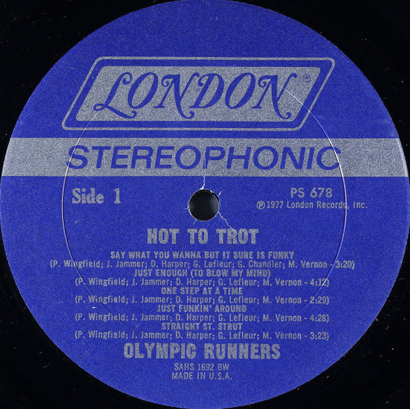 Olympic Runners ~ Hot To Trot (Vinyl) - Djungel & Jazz