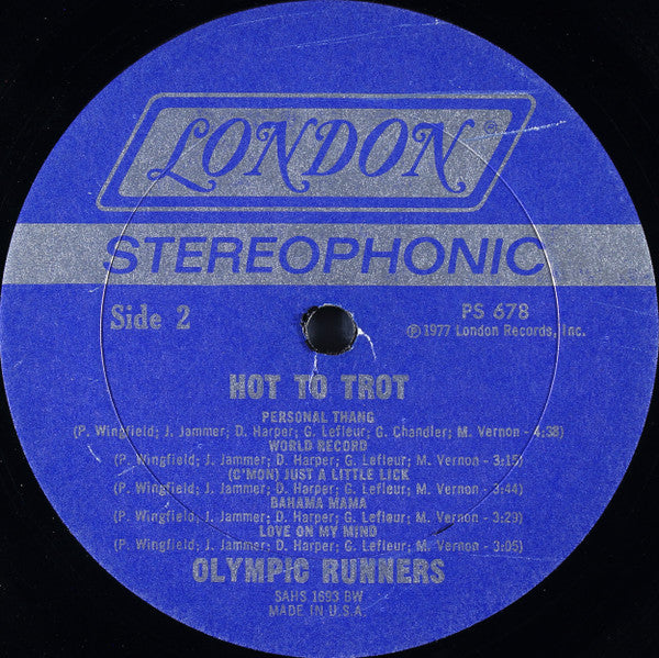 Olympic Runners ~ Hot To Trot (Vinyl) - Djungel & Jazz