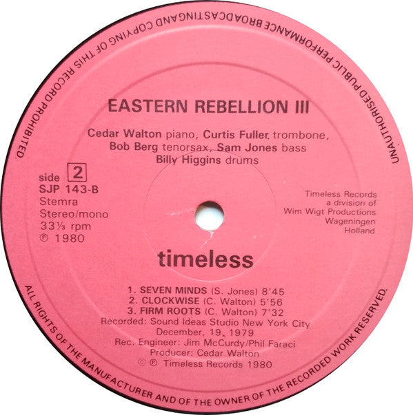 Cedar Walton With Curtis Fuller, Bob Berg, Sam Jones And Billy Higgins ~ Eastern Rebellion 3 (Vinyl) - Djungel & Jazz