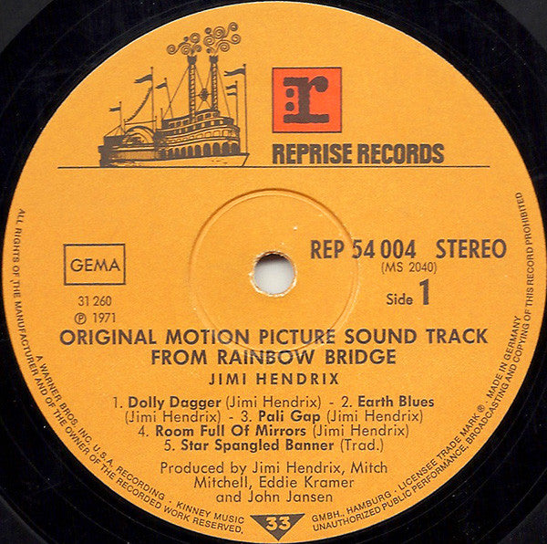 Jimi Hendrix ~ Rainbow Bridge - Original Motion Picture Sound Track (Vinyl) - Djungel & Jazz