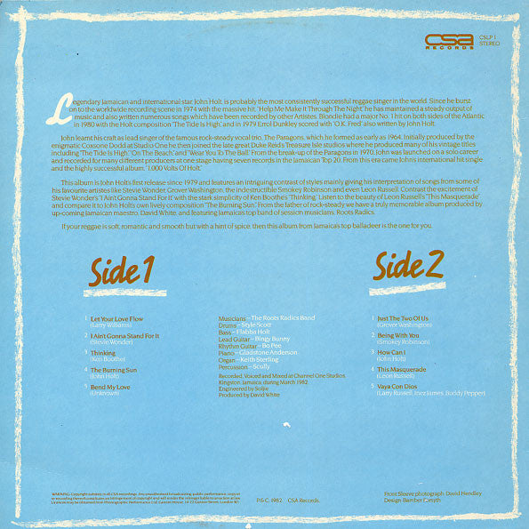 John Holt : Just The Two Of Us (LP, Album)