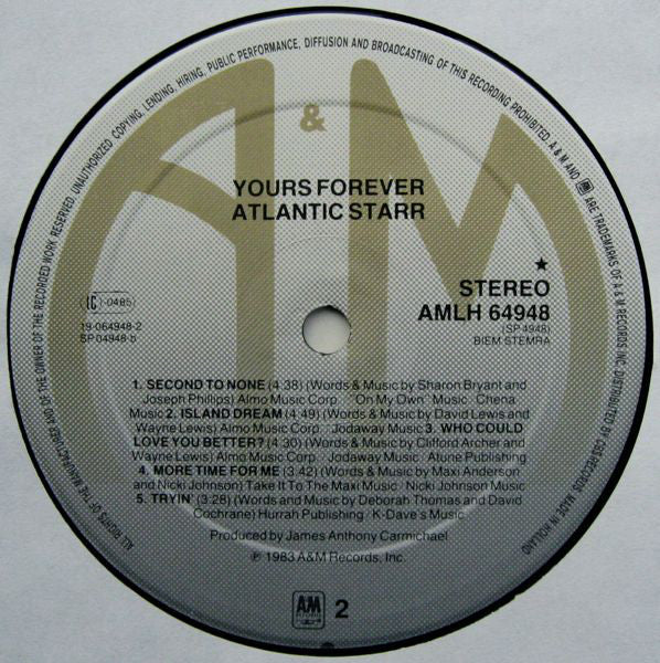 Atlantic Starr ~ Yours Forever (Vinyl) - Djungel & Jazz