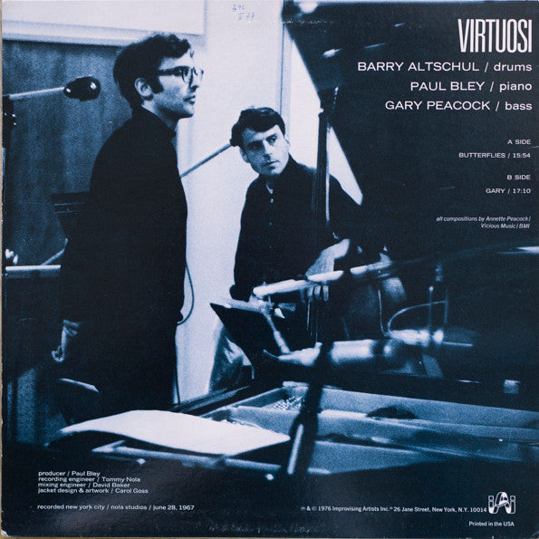 Barry Altschul, Paul Bley, Gary Peacock : Virtuosi (LP, Album)