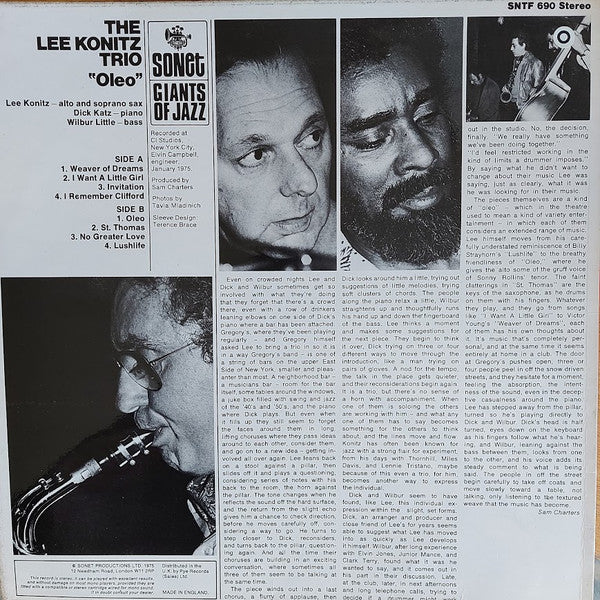 The Lee Konitz Trio With Dick Katz & Wilbur Little ~ Oleo (Vinyl) - Djungel & Jazz