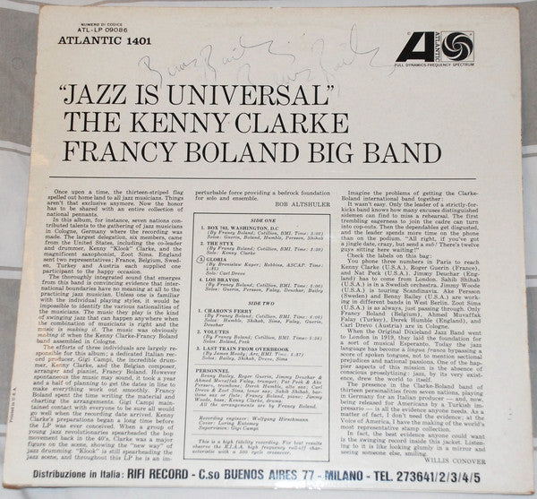 The Kenny Clarke Francy Boland Big Band ~ Jazz Is Universal (Vinyl) - Djungel & Jazz
