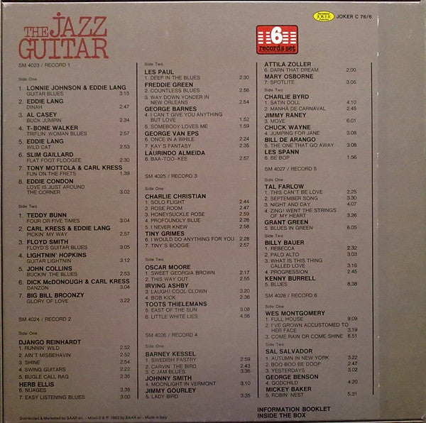 Various ~ The Jazz Guitar (Vinyl) - Djungel & Jazz