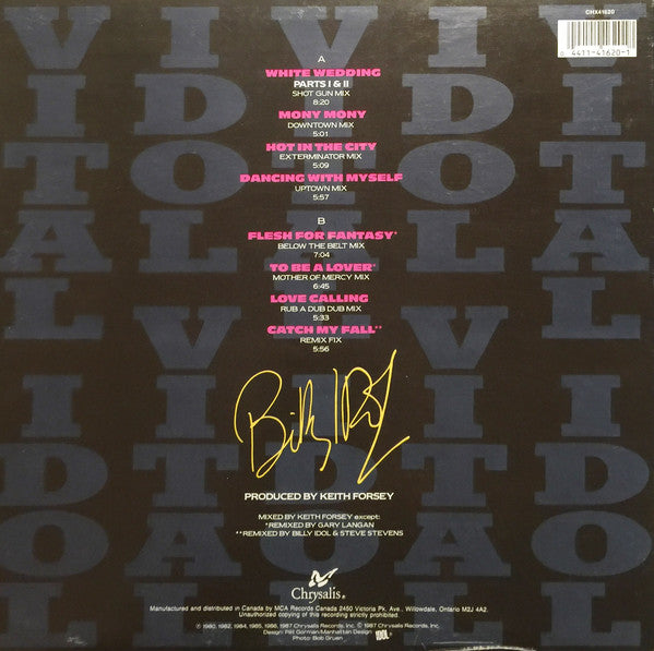 Billy Idol : Vital Idol (LP, Album, Comp, RE)