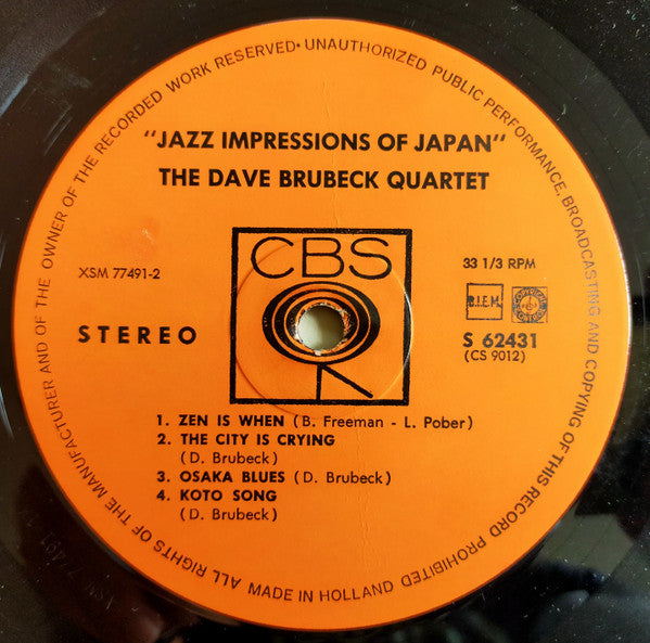 The Dave Brubeck Quartet : Jazz Impressions Of Japan (LP, Album)