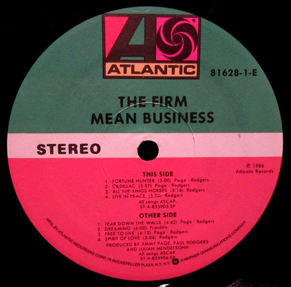 The Firm (7) : Mean Business (LP, Album, SP )