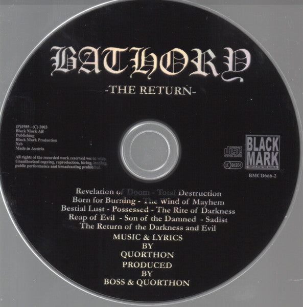 Bathory ~ The Return...... (Vinyl) - Djungel & Jazz