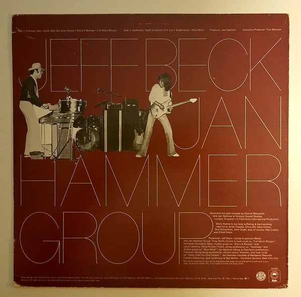 Jeff Beck With The Jan Hammer Group ~ Live (Vinyl) - Djungel & Jazz