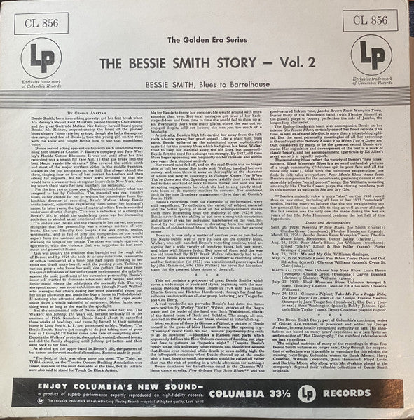 Bessie Smith : The Bessie Smith Story - Volume 2 (LP, Comp, Mono, RE)