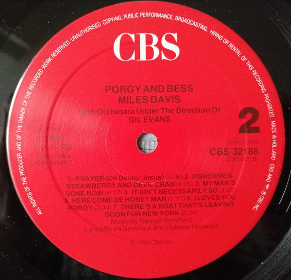 Miles Davis Orchestra Under The Direction Of Gil Evans ~  Porgy And Bess (Vinyl) - Djungel & Jazz