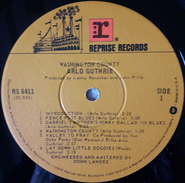 Arlo Guthrie ~ Washington County (Vinyl) - Djungel & Jazz