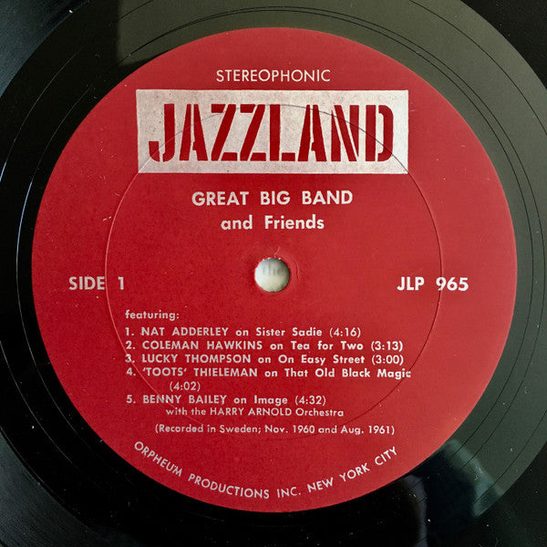 Nat Adderley, Coleman Hawkins, Lucky Thompson, The Harry Arnold Orchestra ~ Great Big Band And Friends (Vinyl) - Djungel & Jazz