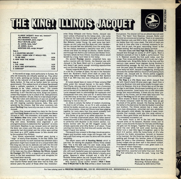 Illinois Jacquet ~ The King! (Vinyl) - Djungel & Jazz