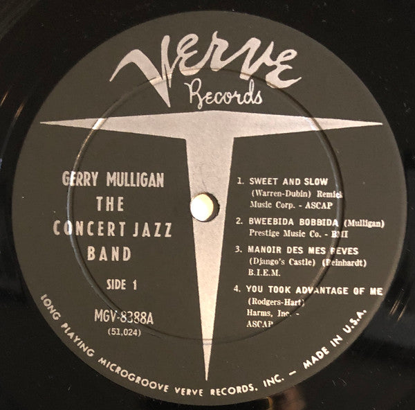 Gerry Mulligan : The Concert Jazz Band (LP, Mono)