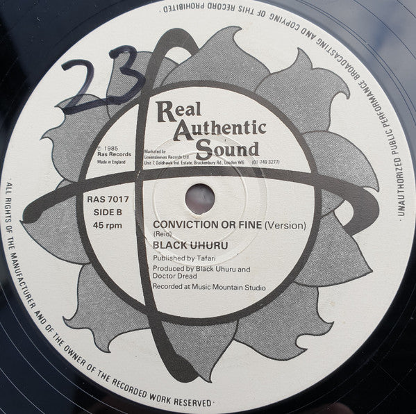 Black Uhuru : Conviction Or Fine (12", Single)