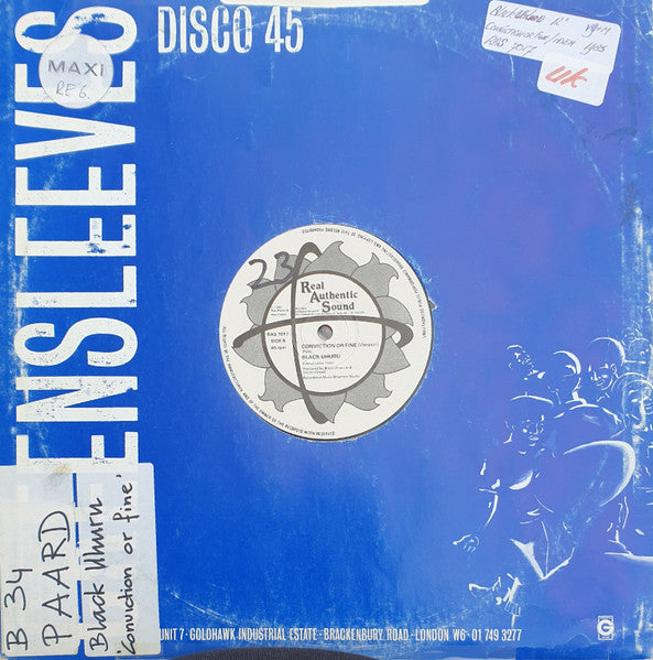 Black Uhuru : Conviction Or Fine (12", Single)