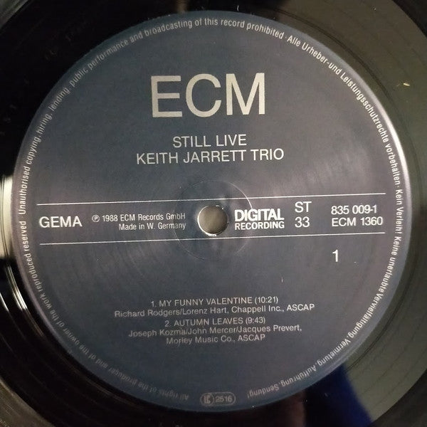 Keith Jarrett Trio ~ Still Live (Vinyl) - Djungel & Jazz