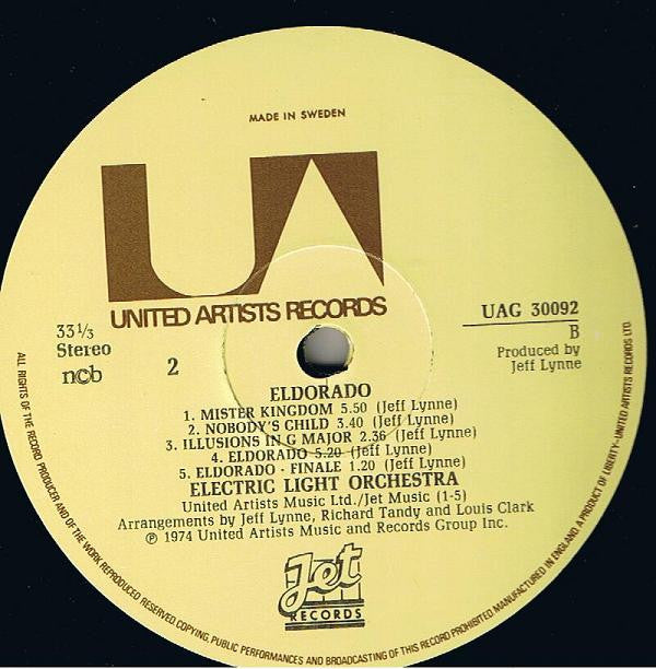 Electric Light Orchestra ~ Eldorado - A Symphony By The Electric Light Orchestra (Vinyl) - Djungel & Jazz