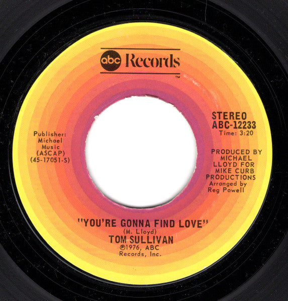 Tom Sullivan  ~ Fools Rush In (Where Angels Fear To Tread) / You're Gonna Find Love (Vinyl) - Djungel & Jazz