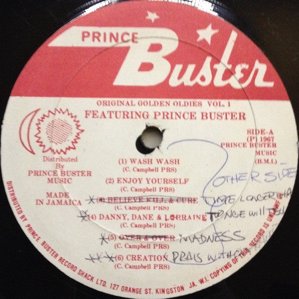 Prince Buster ~ Prince Buster Record Shack Presents The Original Golden Oldies Vol. 1 (Vinyl) - Djungel & Jazz