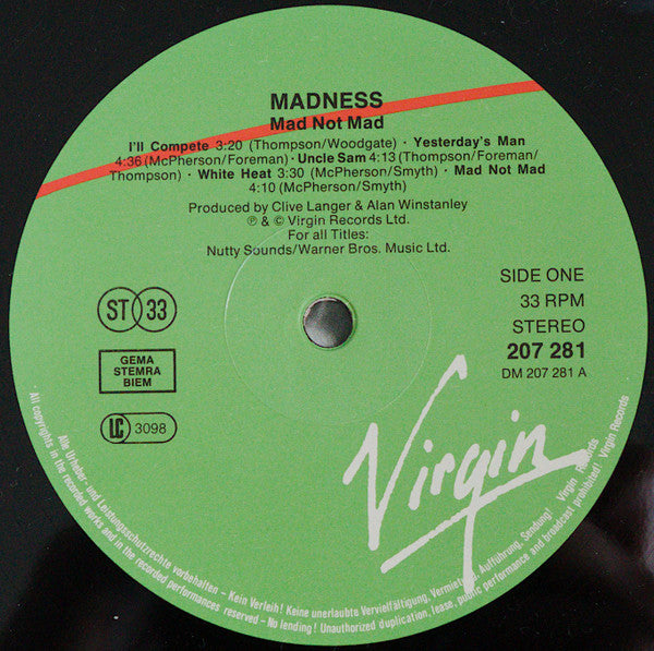 Madness : Mad Not Mad (LP, Album)